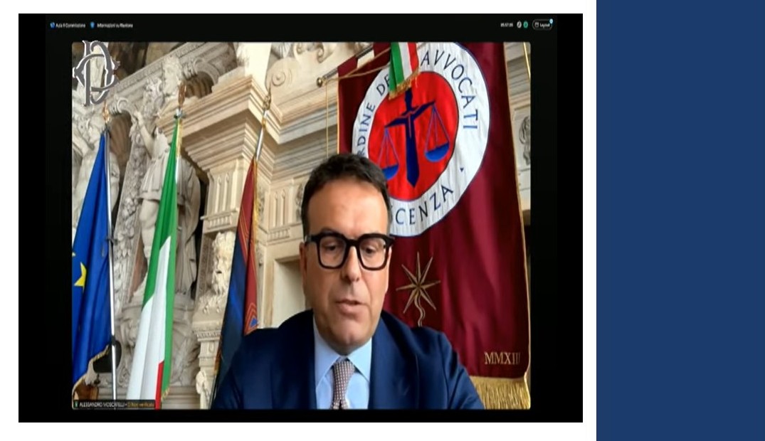 L’audizione del presidente dell’Ordine degli Avvocati di Vicenza avv. Alessandro Moscatelli (fermo immagine dalla diretta streaming su camera.it)