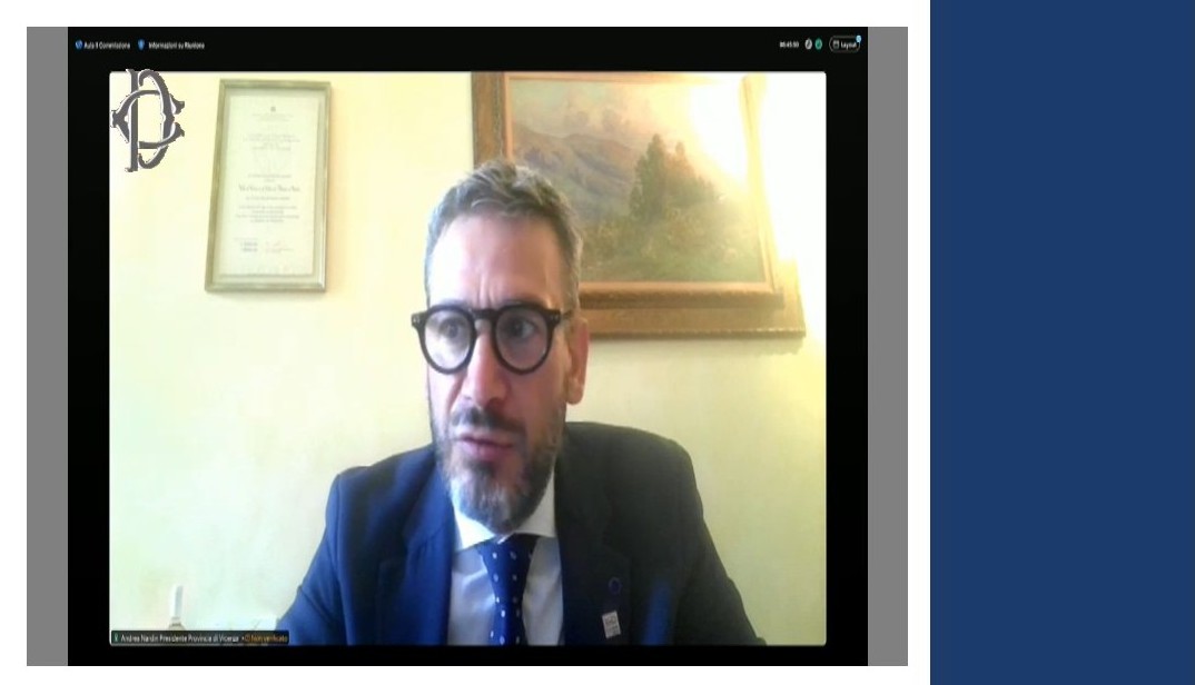 L’audizione del presidente della Provincia di Vicenza Andrea Nardin (fermo immagine dalla diretta streaming su camera.it)